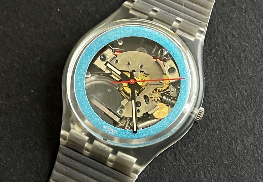 swatch-disque-bleu-gk113-1988-variante-selten-top-zustand-neu-gem-ss