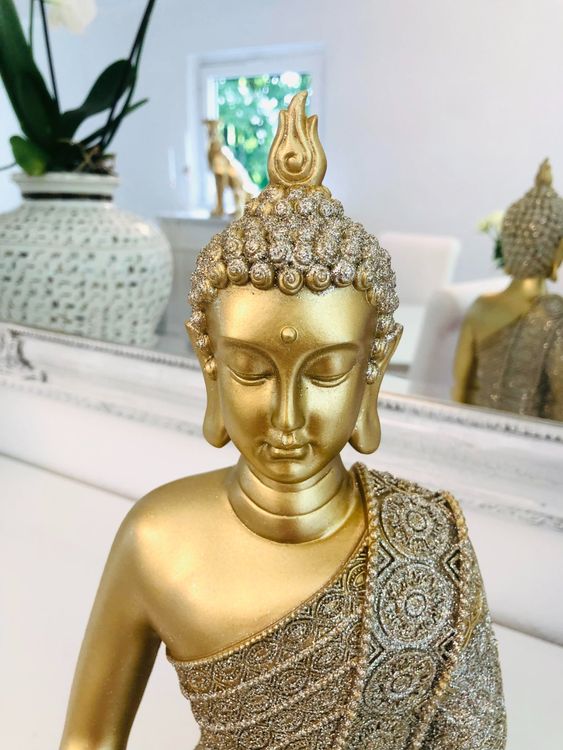 4 Buddha-Statuen Aus Sandstein – Niedliche Mönch-Figuren Für Home, Garten, Aquarium & Feng Shui Deko