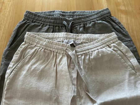2 neue Leinenhosen Cartoon beige und olive Gr. 40