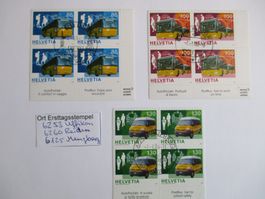 Viererblock mit Ort Ersttagsstempel 6253 Uffikon + Reiden +