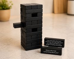 QINGSPIRITS Icebreaker Questions Tumbling Tower Game – Party