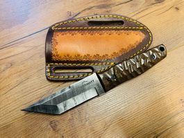 Damast Messer feststehend HANDMADE 21cm ODERMATT No. 18 NEU