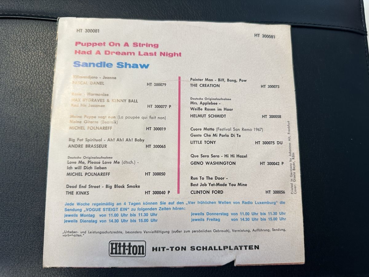 Dischi in vinile: Sandie Shaw "Puppet on a String" - Schallplatte – Usato da Zollikofen venduto da Taximan89 1