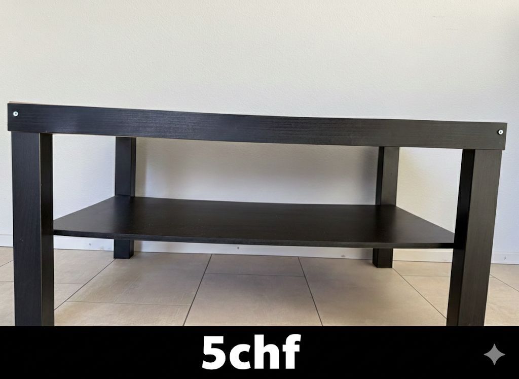 Ikea Tavoli: Black Coffee Table with Shelf - Stylish & Compact! – Usato da Zizers venduto da pri_9g65