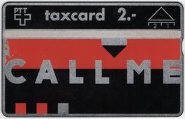 2 CHF CALL ME - seltene Geschenk Taxcard der FD Zürich