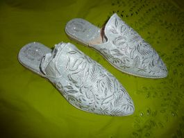 babouches silver avec broderie neuf pointure 41 pour femme