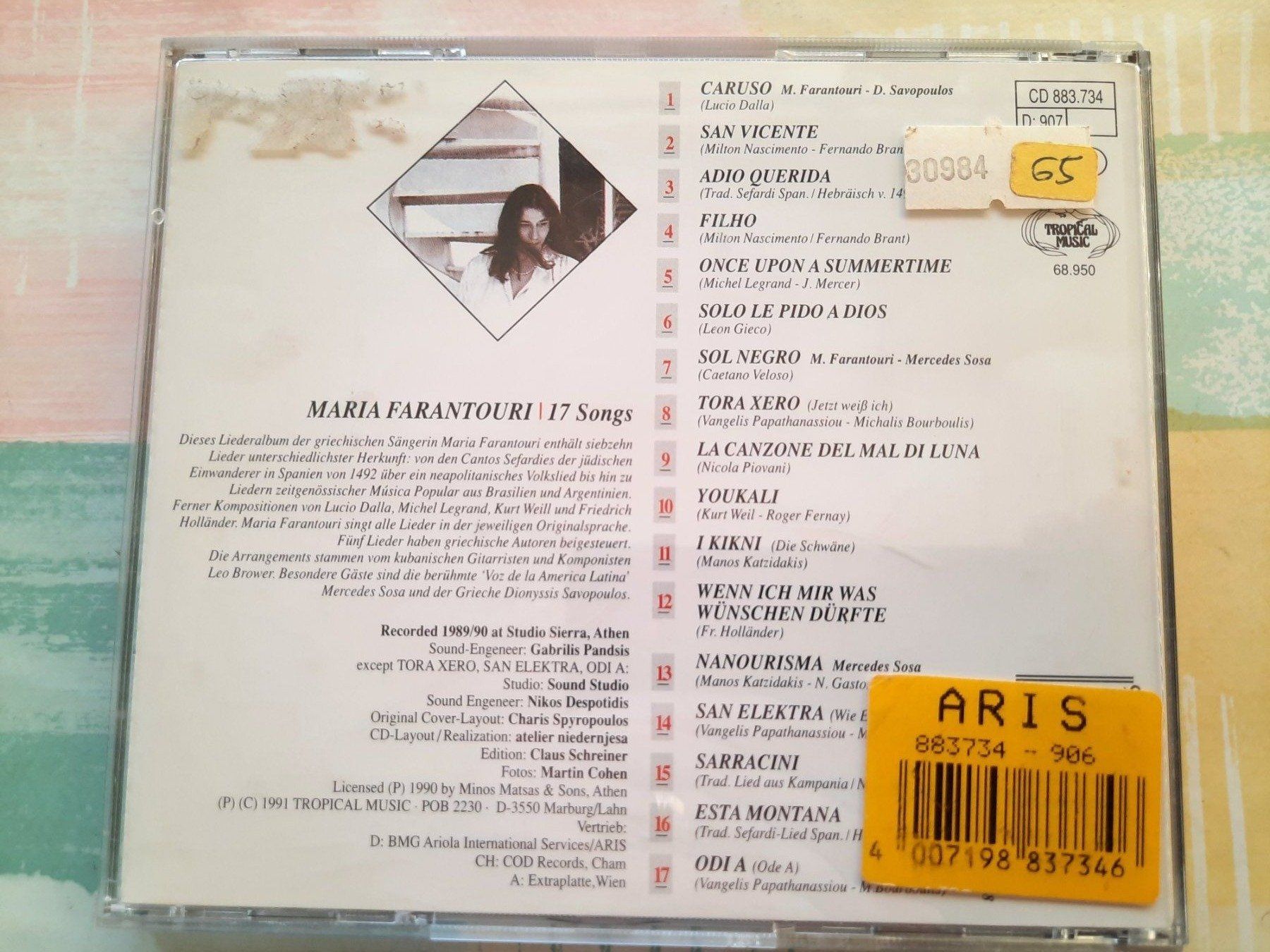 CD: Cd Maria Farantouri - 17 songs – Usato da Pully venduto da bro_n52j 3