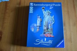 Puzzle Ravensburger 1000 Teile Freiheitsstatue NY Silhouette