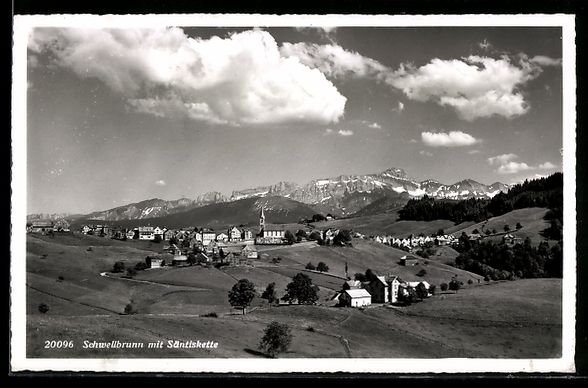 Cartes postales: AK Schwellbrunn, Mit Säntiskette, 1957 – D'occasion à Berlin par bartko-reher