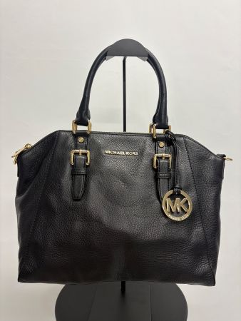 Michael Kors Handtasche Leder schwarz Ciara Satchel gold