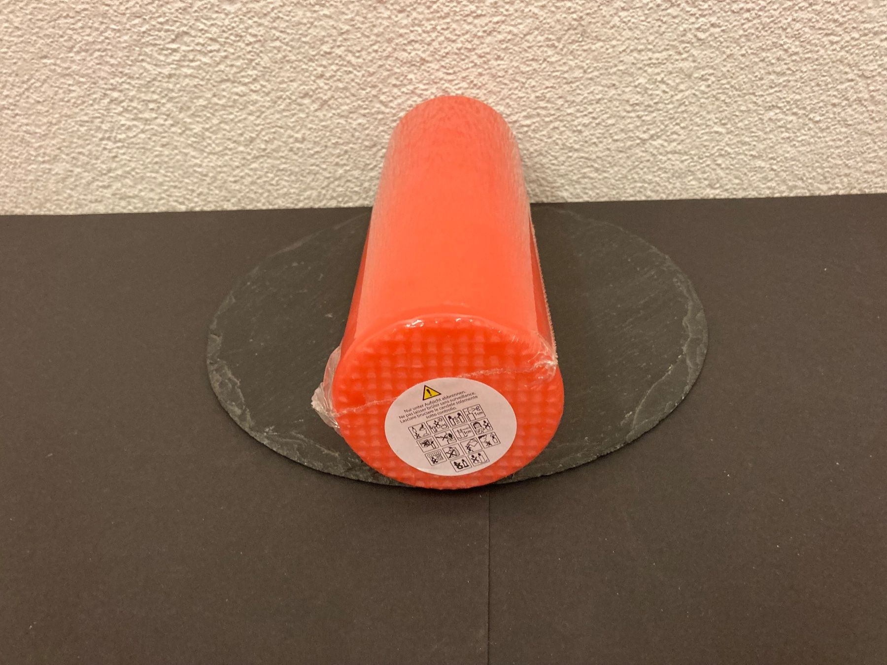 Candele: Kerze ca. 24 x 8 cm, ca. 960g, hell-orange glanz – Nuovo e nell'imballaggio originale da Neuenhof venduto da jorogo 3