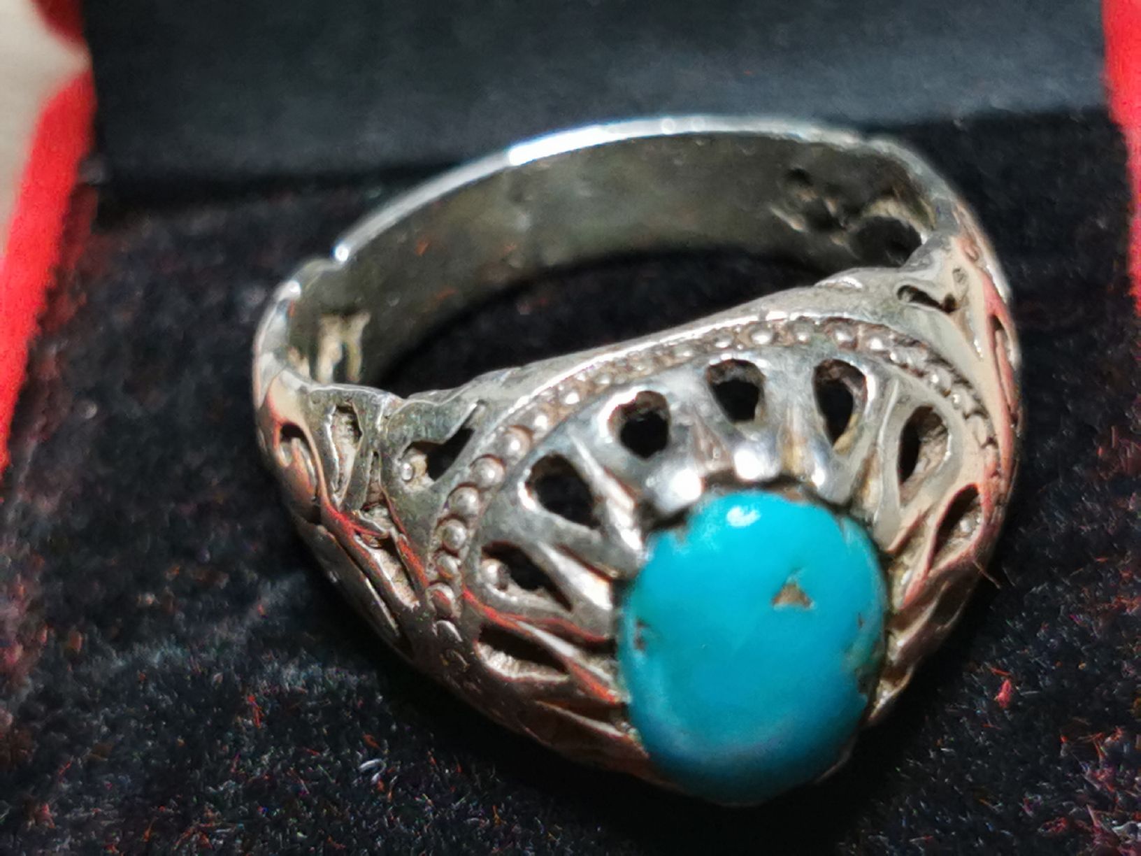 Anelli: Herren Silber Ring mit Türkis Durchmesser 20 mm – Usato da Schlieren venduto da vlalif 5