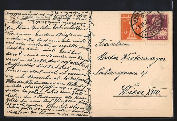 Cartes postales: AK Buchs-Berg, Kurhaus mit Bergstrasse – D'occasion à Berlin par bartko-reher 1
