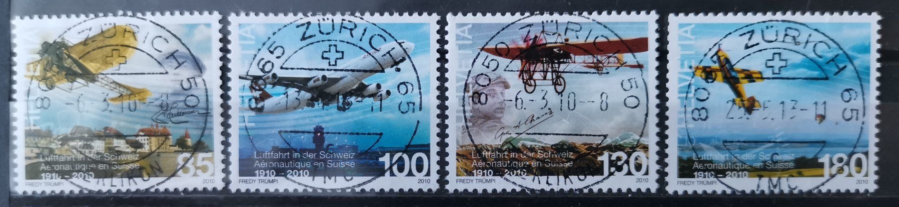 Tutti i francobolli: 2010 Schweizer Luftfahrt Vollstempel – Usato da Dübendorf venduto da goeggi79