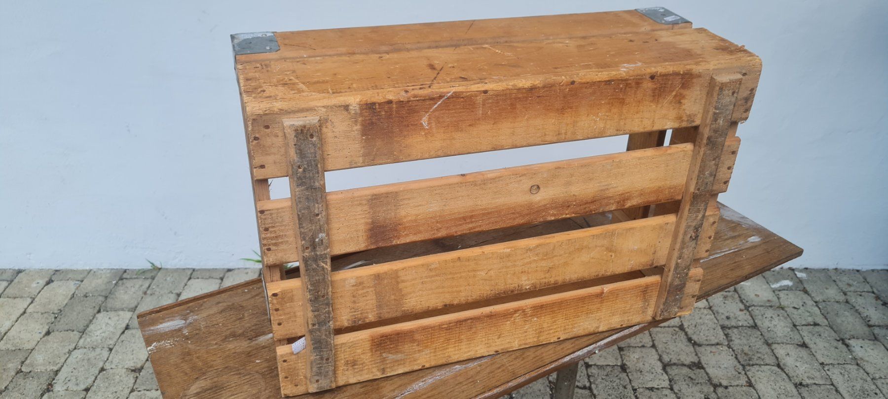 Casse di trasporto: Harasse Antik mit Anschrift Bäckerei – Usato da Hofstetten b. Brienz venduto da Nordtor 2