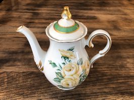 💚 🌼 Vintage Teekanne mit Rosenmuster handbemalt Krug