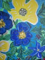 Gemälde Blumenmotiv Acryl 60x60 cm Mai 2003