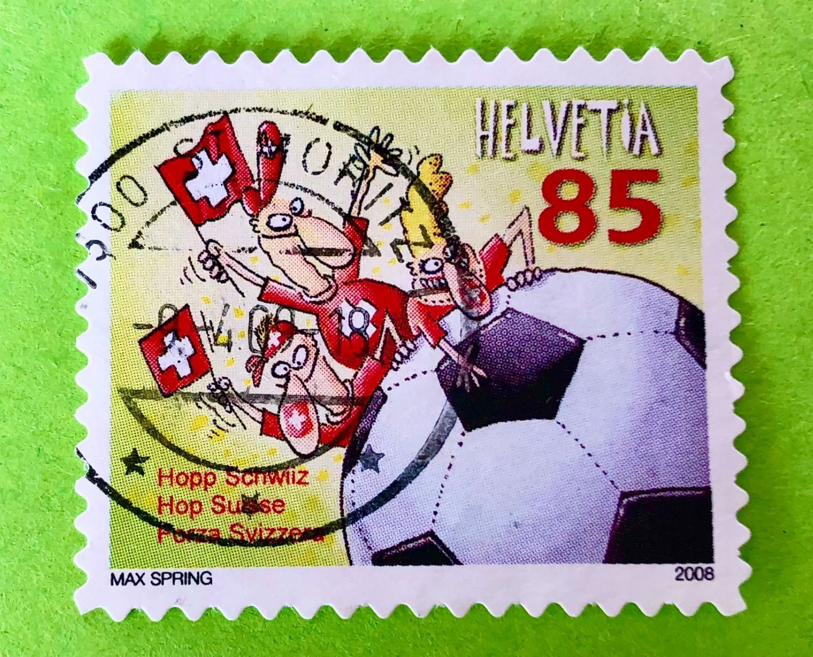 Tutti i francobolli: Nr. 1275 HOPP SCHWIIZ GESTEMPELT 2008   – Usato da Aarau venduto da Billa007