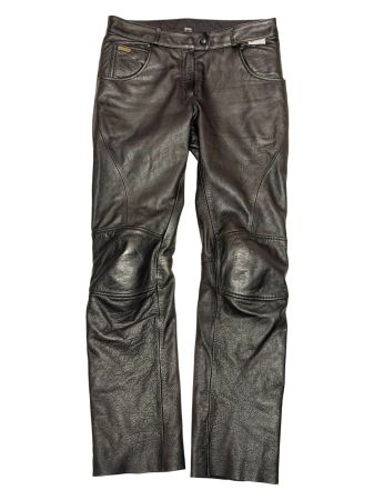 Pantalon moto RICHA Montannah en cuir noir. Taille 40