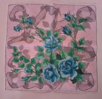 Taschentuch ±1960 "Blaue Rosen" ab Fr. 4.-