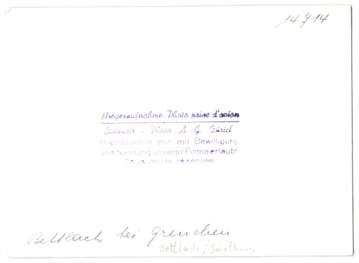 Fotografie & Manifesti: Fotografie Bettlach / Solothurn, Flieger – Usato da Berlin venduto da bartko-reher 1