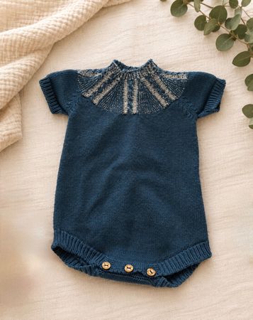 NEU Wedoble Baby Kurzarm-Strick-Overall aus Baumwollstrick
