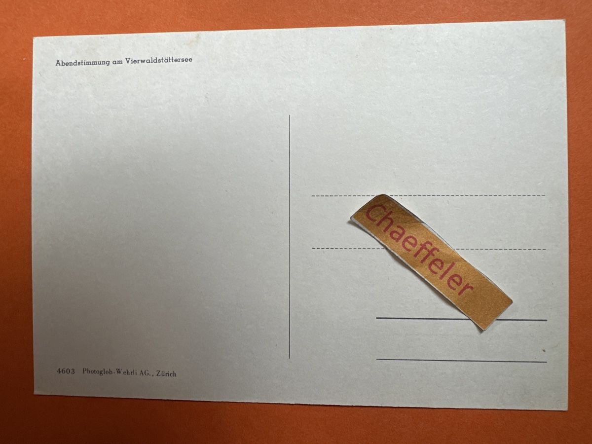 Cartoline postali: Abendstimmung am Vierwaldstättersee. – Usato da Zürich venduto da Chaeffeler 1