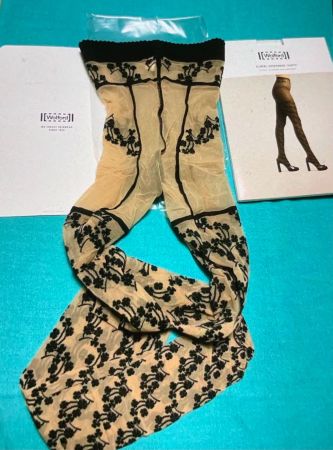 Wolford Chic Collant Floral Suspender S/M-nuovo-per feste