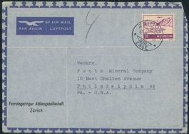 1947 - Flugpost - Brief - EF - nach USA