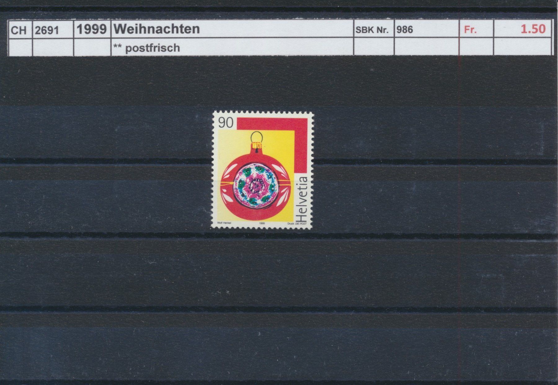 Alle Briefmarken: 1999 "Weihnachten", ** postfrisch – Neu (gemäss Beschreibung) aus Winterthur von Zupogeru