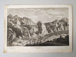 Antiker Kupferstich (1780) La Montagne de la Gemmi