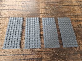 lego 3456 lot de 4 pièces Dark Bluish Gray Plate 6 x 14