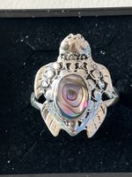 Silber Ring Schildkröte mit Abalone Muschel
