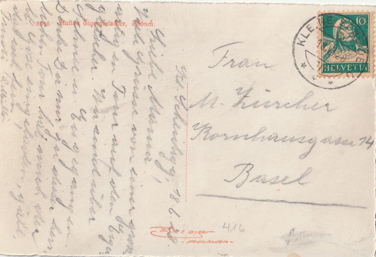 Ansichtskarten: Station Eigergletscher Mönch um 1920 – Gebraucht aus Lumbrein von made02 1