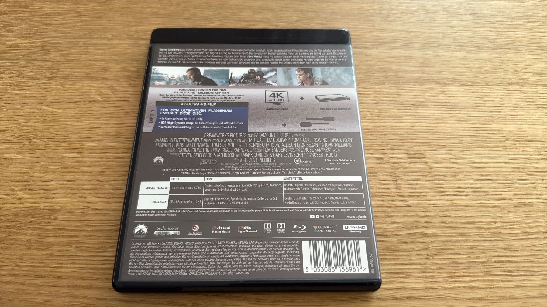 Tutti i DVDs: Saving Private Ryan - 4K UHD Blu-Ray – Usato da Wallisellen venduto da Art_Vendorlay 1