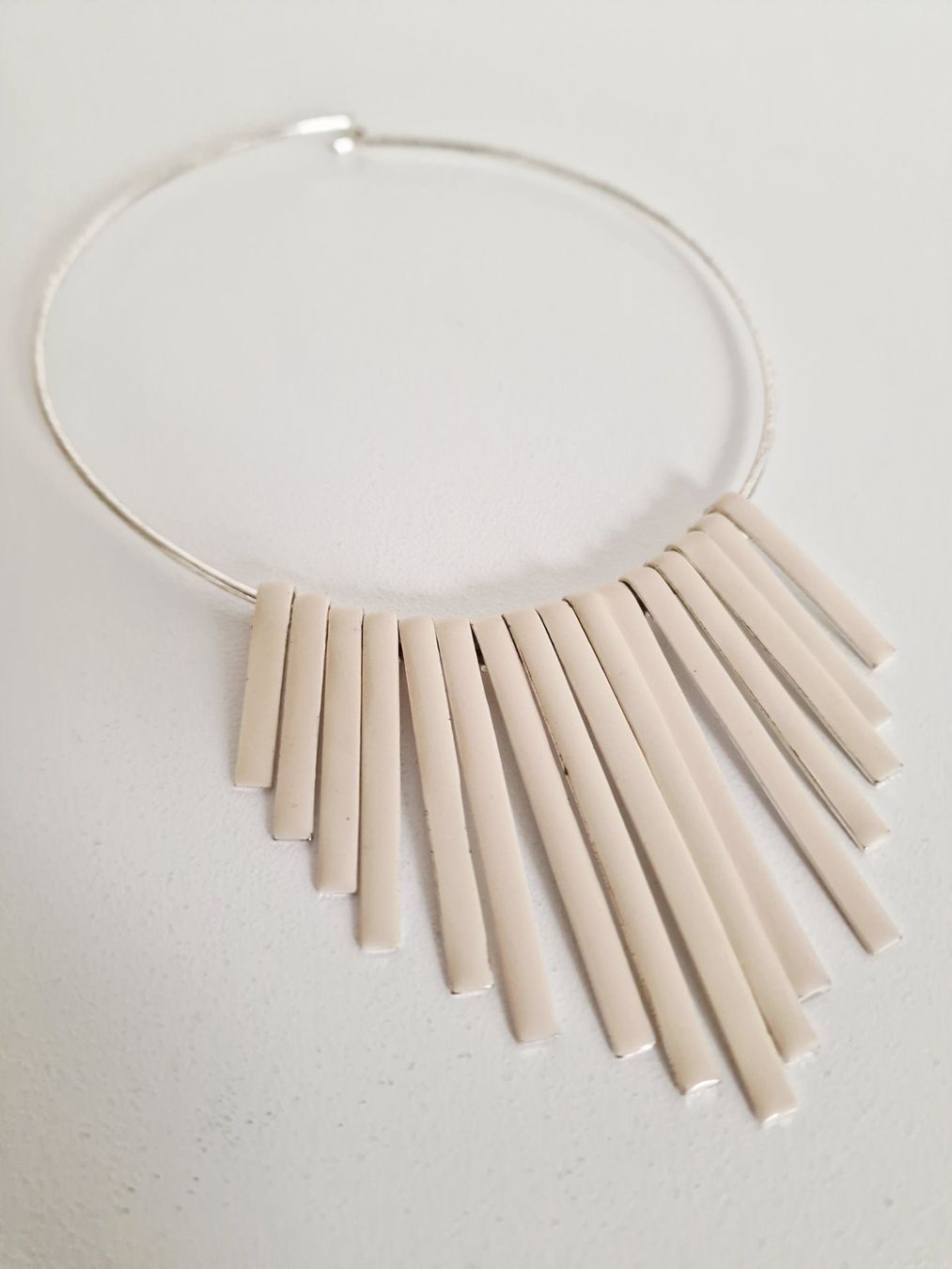 Catenine: Damen Halskette Collier Ivory - 80er Style – Usato da Hallau venduto da CHACLA 1