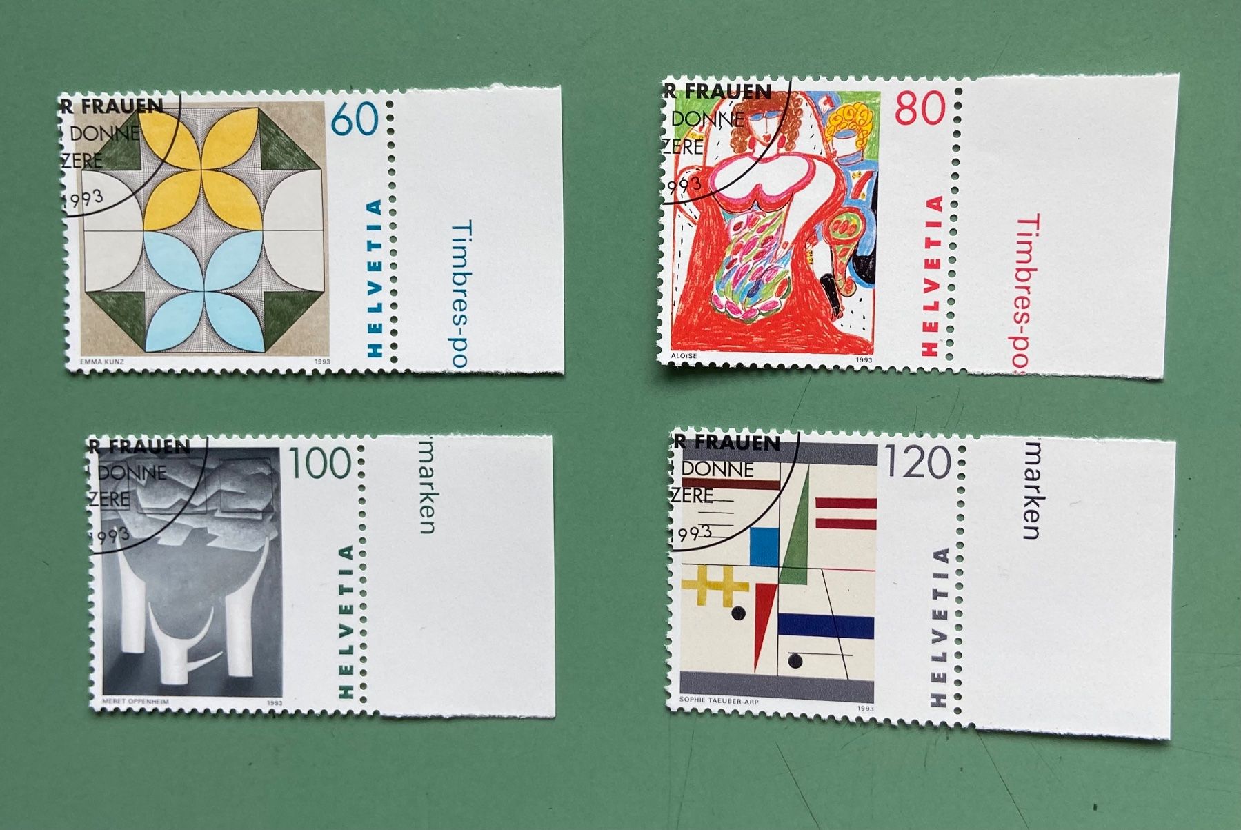 Tutti i francobolli: Markensatz: Werke von Schweizer  "Frauen" 1993 – Usato da Münchringen venduto da Hegelime-38