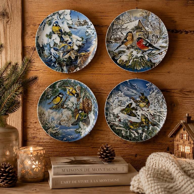 Teller: 4 assiettes décoratives Birds in Winter  – Gebraucht aus Collombey von qua_lb8f