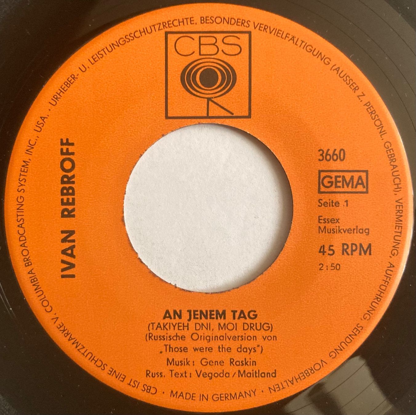 Dischi in vinile: IWAN REBROFF - AN JENEM TAG / BESSARABYANKA – Usato da Poliez-Pittet venduto da Newtown-Records 2