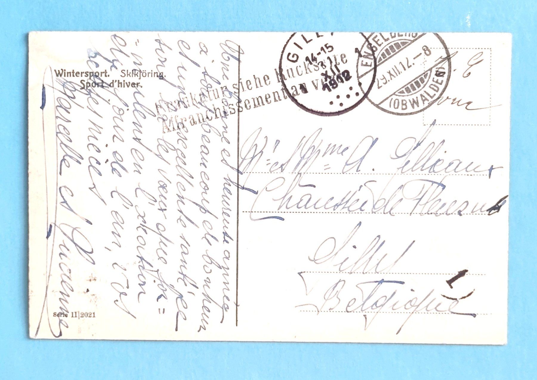 Cartoline postali: Engelberg - Wintersport - 1912 – Usato da Rothrist venduto da RROENK 1