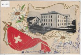 Gruss aus Liestal - Kaserne - Präge-Karte
