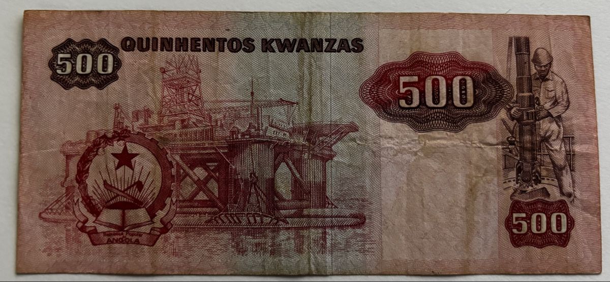 Banknoten: Angola 500 Kwanzas 1987 – Gebraucht aus Algetshausen von Carrhard 1