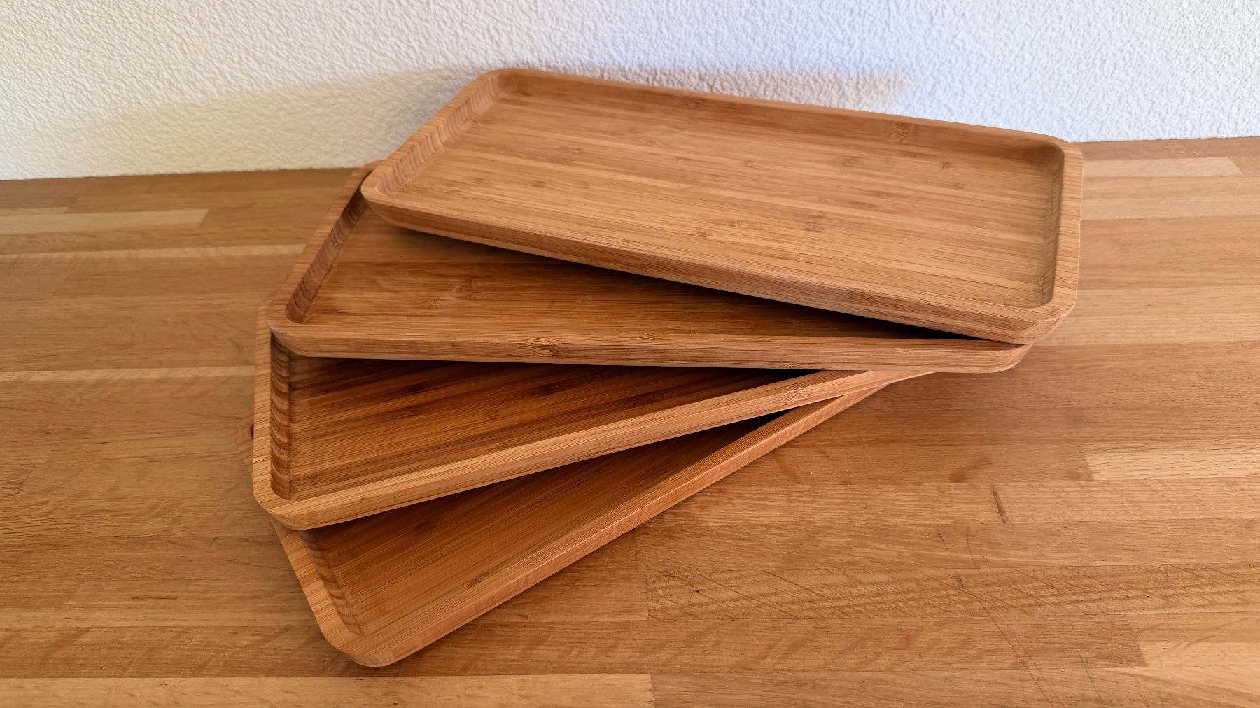 Servierplatten: BLOMUS - 4 Bambus Tablett Schalen Platte – Gebraucht aus Winterthur von Secondhand-Family 1