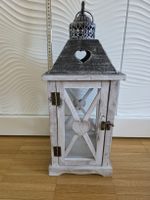 Laterne Holz weiss mit Herz guter Zustand 