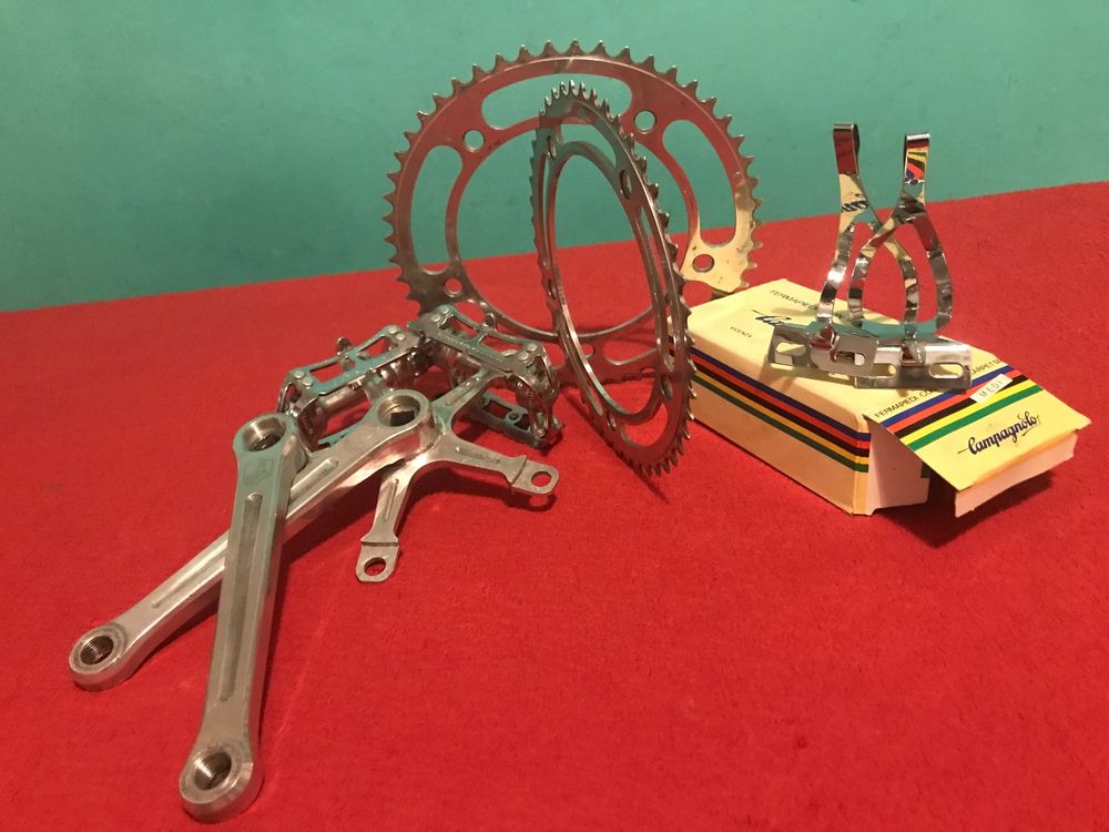 Paire De Cale-pieds (toe Flips) Campagnolo Vintage, Alliage Italie, Pour Pédales Course