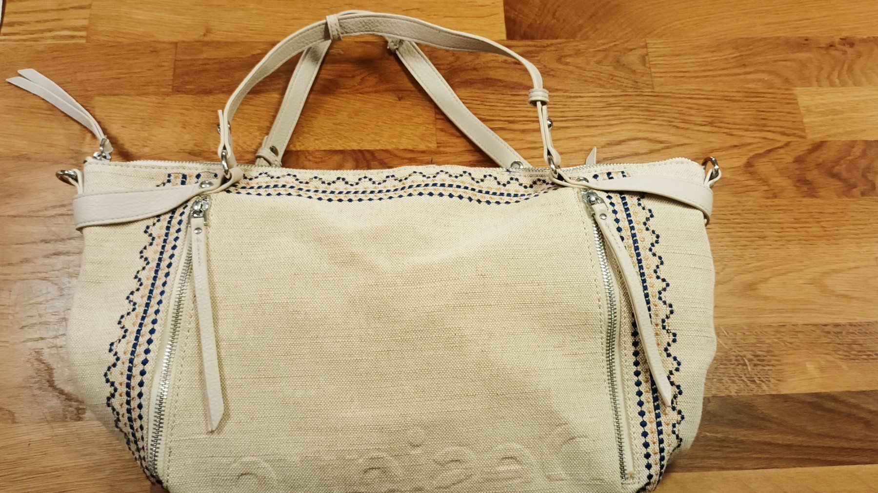 Desigual Borse da donna: Desigual Schultertasche aus Stoff beige – Usato da Langrickenbach venduto da ghazal01 2
