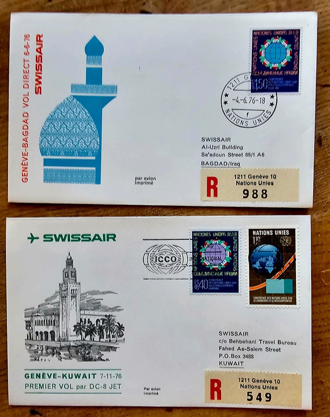Alle Briefmarken: SWISSAIR 2 Erstflug Briefe – Neu (gemäss Beschreibung) aus Les Valettes von Nuba1