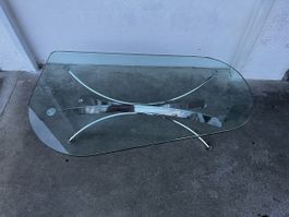 Space Age 70er Jahre Couchtisch Chrom Glas