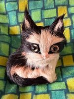 Fellkatze, Büsi, Katze, Felltier, Katzenfigur, 8.5 x6.5x5 cm