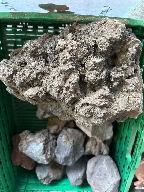 Rote Lavasteine Mit 3 Löchern - Natürliche Aquarium Deko Für Fische & Terrarium